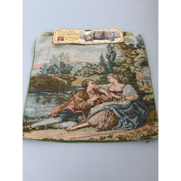 VTG Classic Doily American Crafts Cushion Cover Tapestry 16 Square New - Picture 1 of 7